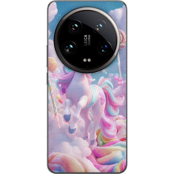 Xiaomi 14 Ultra Gennemsigtig cover Enhjørning Candy Pastel Kawaii Motiv Sød Populær Farve Grafisk Trend Børne Motiv Fantasy Art