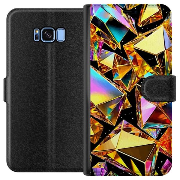 Kompatibelt Plånboksfodral till Samsung Galaxy S8 3D Guld
