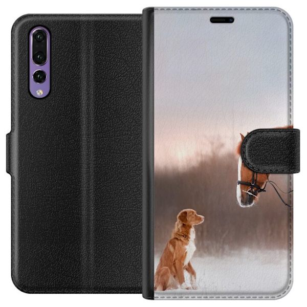 Huawei P20 Pro Tegnebogsetui Hest & Hund