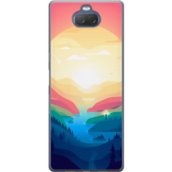 Kompatibelt Mobildeksel til Sony Xperia 10 Plus Godishorisont flerfarget