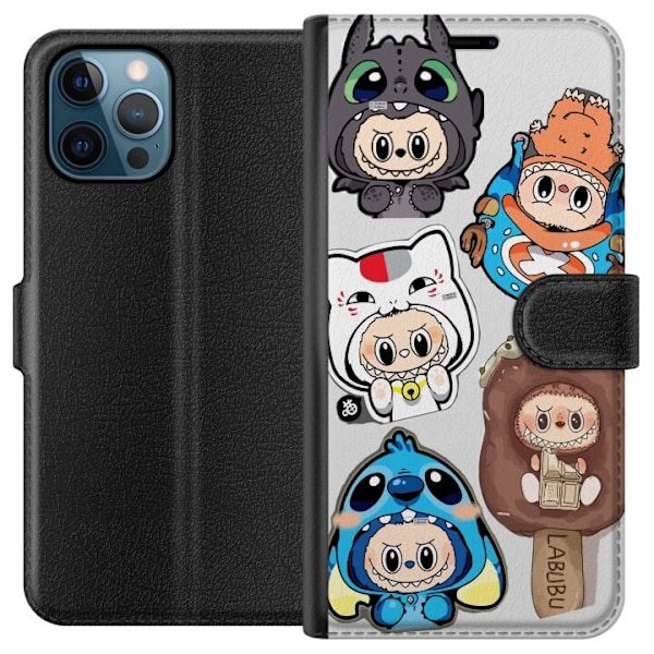 Apple iPhone 12 Pro Lompakkokotelo Labubu hahmokokoelma - Pop Mart Labubu The Monsters väriluulisessa muotoilussa