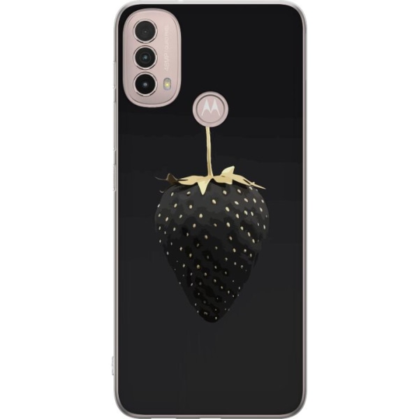 Motorola Moto E40 Gennemsigtig cover Luksus Jordbær