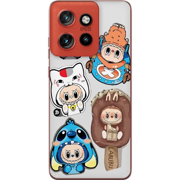 Motorola Edge 50 Neo Gennemsigtig cover Labubu figur samling -