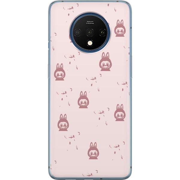 OnePlus 7T Läpinäkyvä kuori Labubu Neon Pop - Neonvärinen pop art hirviö