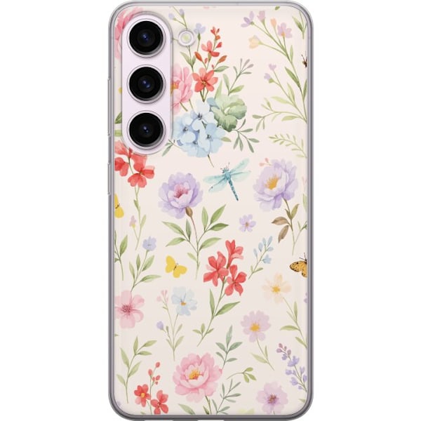 Samsung Galaxy S23 Läpinäkyvä kuori Kukat