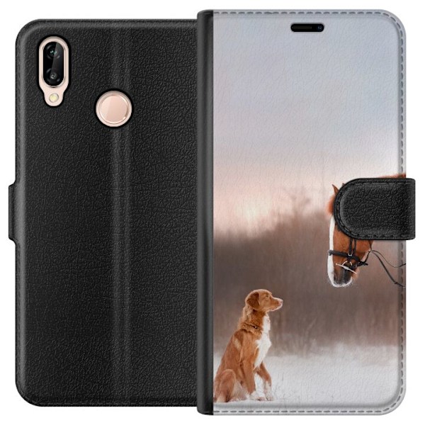 Huawei P20 lite Lompakkokotelo Härkä & Koira