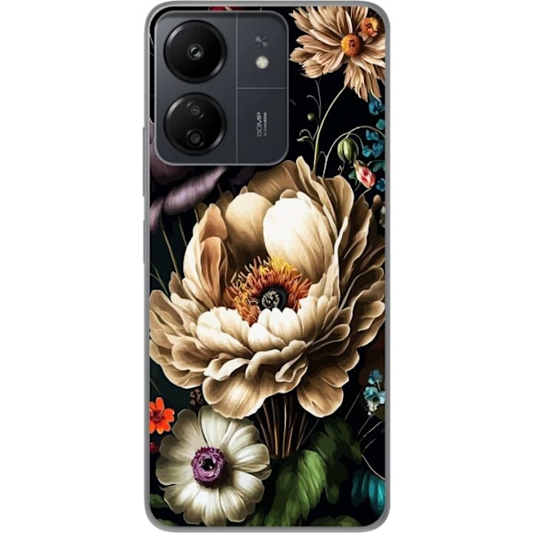 Xiaomi Redmi 13C Gennemsigtig cover Blomster