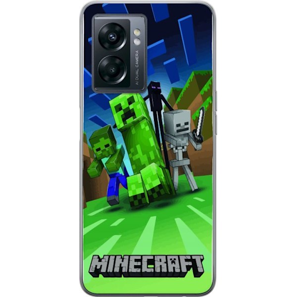 OnePlus Nord N300 Genomskinligt Skal Minecraft Creeper mobilskal i klassisk grön pixelstil