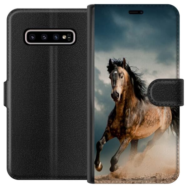 Kompatibelt Lommeboketui til Samsung Galaxy S10+ Hest