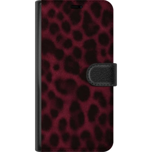 Kompatibel Tegnebogsetui til OnePlus 9 Vinrød leopard rød