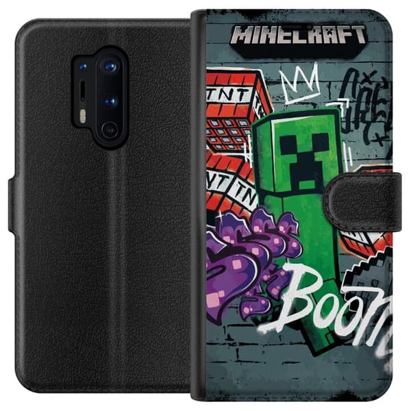 Kompatibel Tegnebogsetui til OnePlus 8 Pro Grøn blokfigur med dynamit, graffiti-detaljer og mørk urban baggrund grøn