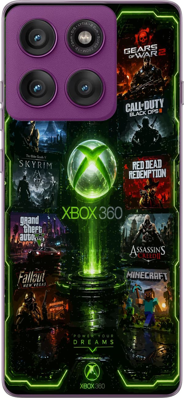 Kompatibelt Mobildeksel til Motorola Edge 60 Pro Grönt spelcollage grønn