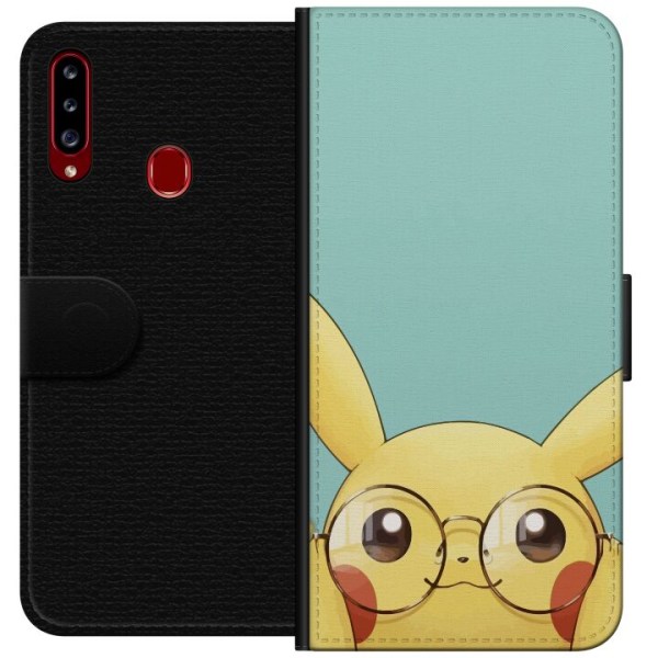 Samsung Galaxy A20s Lompakkokotelo Pikachu lasit