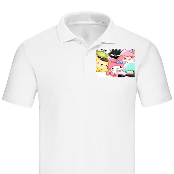 Piqué for Voksen | Elegant Piquégenser Kawaii Sanrio Crew Hvit Medium
