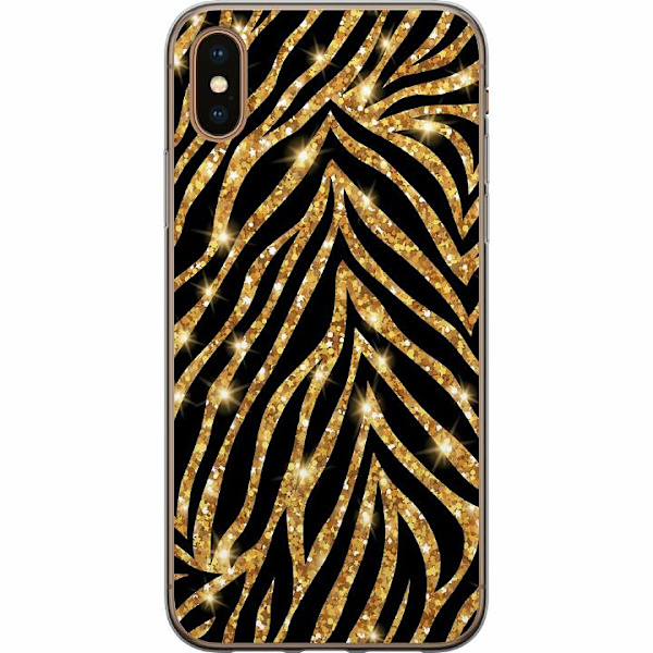 Apple iPhone X Deksel / Mobildeksel - Gull & Glitter