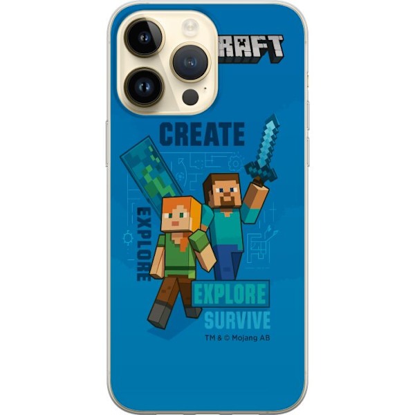 Apple iPhone 15 Pro Max Genomskinligt Skal Minecraft Caves