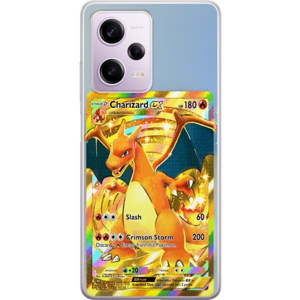 Kompatibelt Mobildeksel til Xiaomi Redmi Note 12 Pro GyllenCharizard EX samlerkort med regnbueeffekter gull
