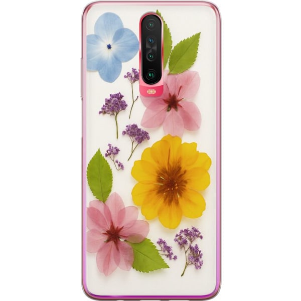 Xiaomi Redmi K30 Genomskinligt Skal Pressade blommor