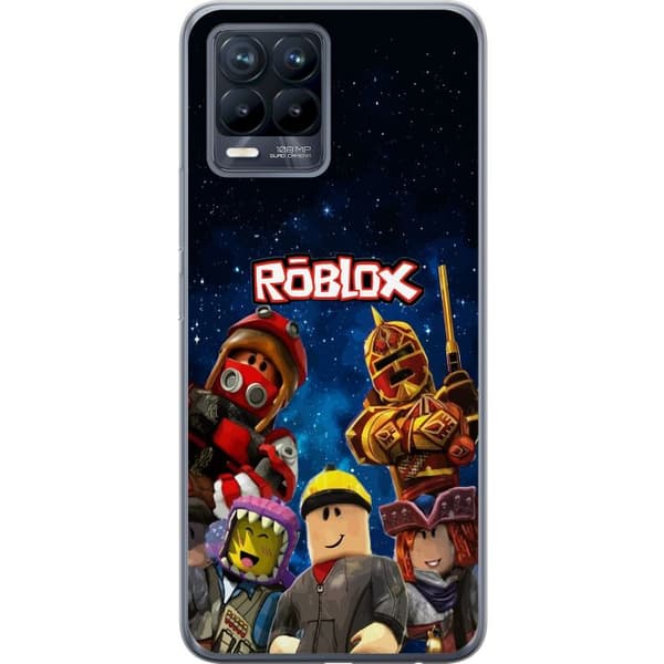 Kompatibelt Mobildeksel til Realme 8 Roblox romfigurer spillkarakterer stjernehimmel gaming blå