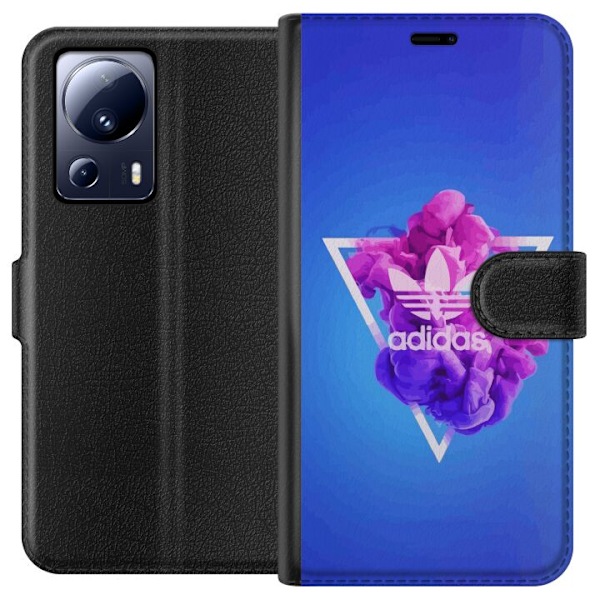 Xiaomi 13 Lite Tegnebogsetui Adidas-inspireret blåt design -