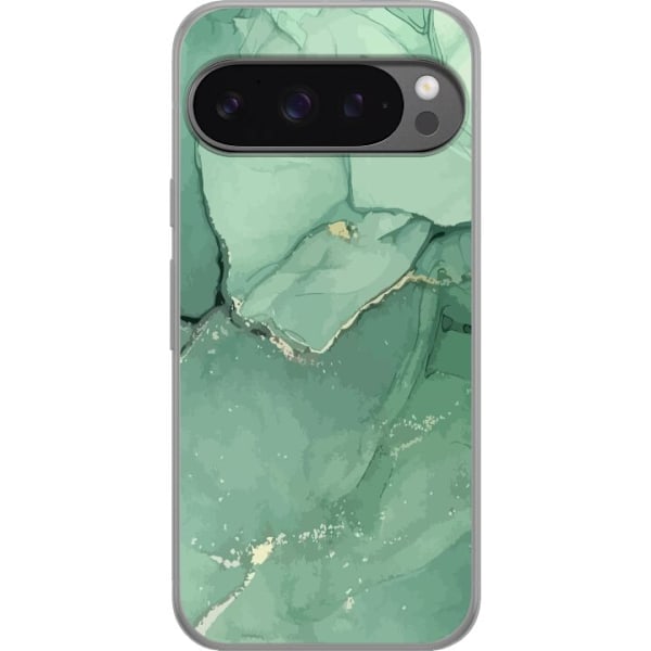 Google Pixel 9 Pro XL Gennemsigtig cover Grøn Marmor