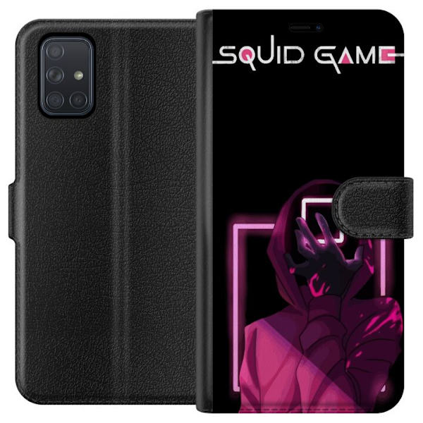 Samsung Galaxy A71 Lompakkokotelo Squid Game Teema Suosittu Sarja Motiivi Graafinen Ikoninen Suunnittelu Aasialainen Popkulttuuri Jännitys Draama