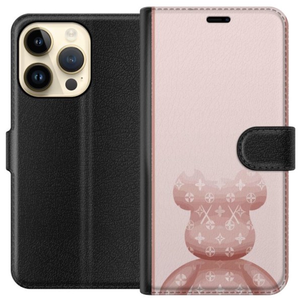 Apple iPhone 15 Pro Lommeboketui LV Pink Bear