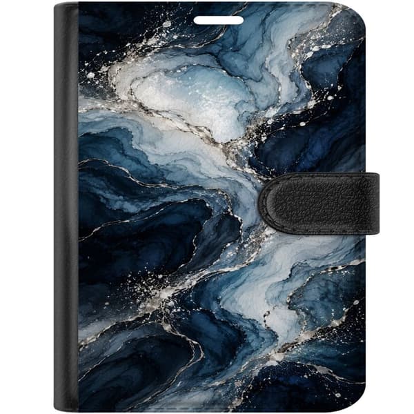 Kompatibelt Plånboksfodral till Apple iPhone Duo Nattmarmor blå
