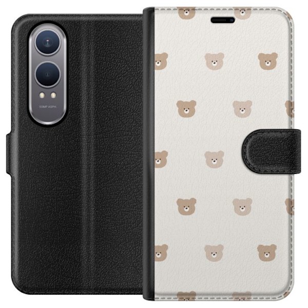 OnePlus Nord CE4 Lite Lompakkokotelo Teddy-tausta - söpöt te