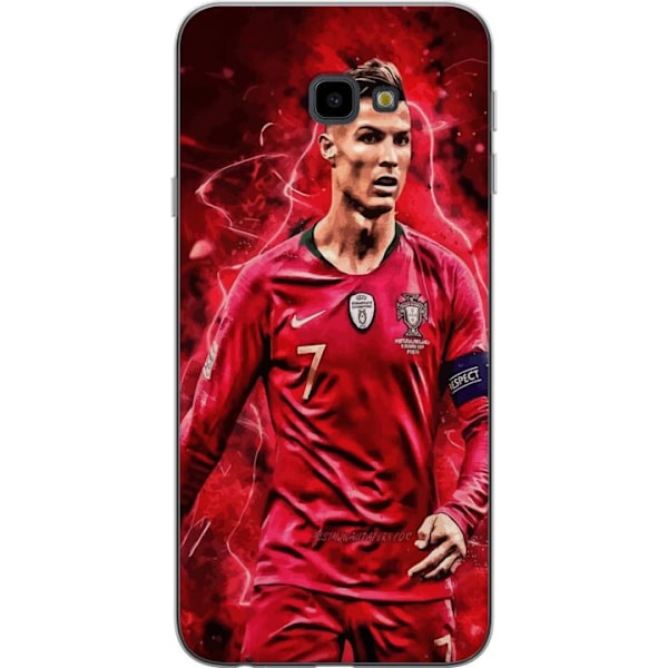 Samsung Galaxy J4+ Genomskinligt Skal Ronaldo Skills – CR7 Design för Äkta Supporters