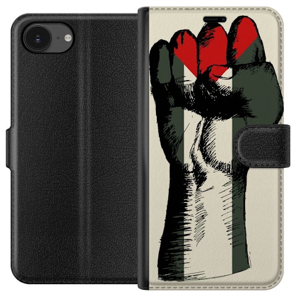 Apple iPhone 16e Plånboksfodral Hand knuten i Palestinas färger – kraftfull symbol för frihetsrörelsen