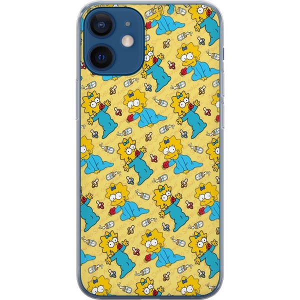 Kompatibelt Mobildeksel til Apple iPhone 12 Modell med Maggie Simpson, smokker og flasker gul