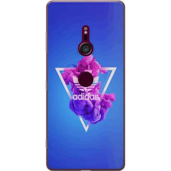 Sony Xperia XZ3 Läpinäkyvä kuori Adidas-inspiroitunut sininen muotoilu - urheilullinen motiivi retro-vibeillä sinisissä sävyissä