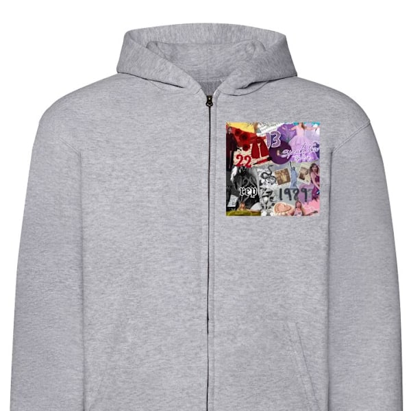 Zip-Hoodie | Huvtröja med Dragkedja för Vuxna Taylor Swift - 13 22 grå M