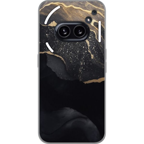 Nothing Phone (2a) Läpinäkyvä kuori Musta kulta abstrakti