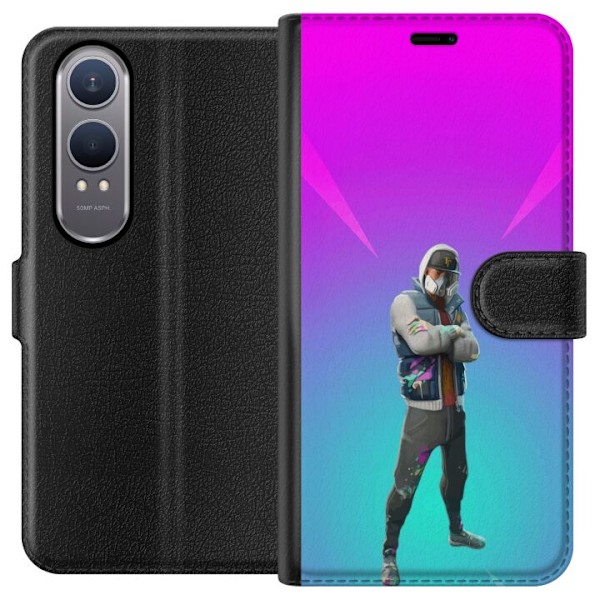 OnePlus Nord CE4 Lite Tegnebogsetui sort ridder fortnite