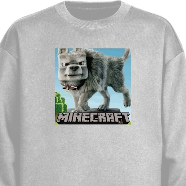 Sweatshirt til Voksne | Klassisk Collegebluse A Minecraft Movi grå M