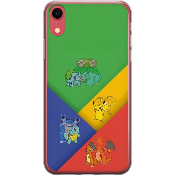 Kompatibelt Mobildeksel til Apple iPhone XR Første utviklinger med Bulbasaur, Charmander, Squirtle og Pikachu flerfarget