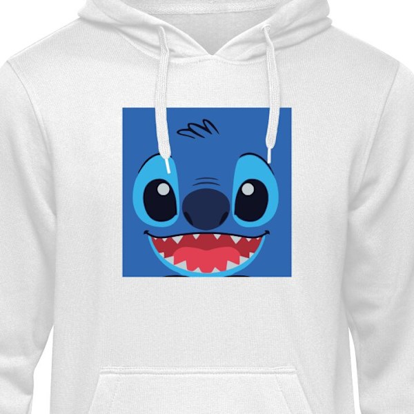 Hoodie för Vuxen | Bekväm Huvtröja Stitch vit S