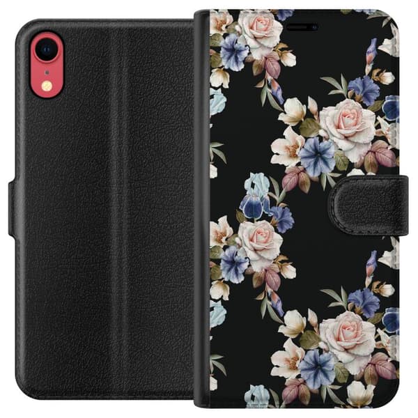 Kompatibel Tegnebogsetui til Apple iPhone XR Blomster