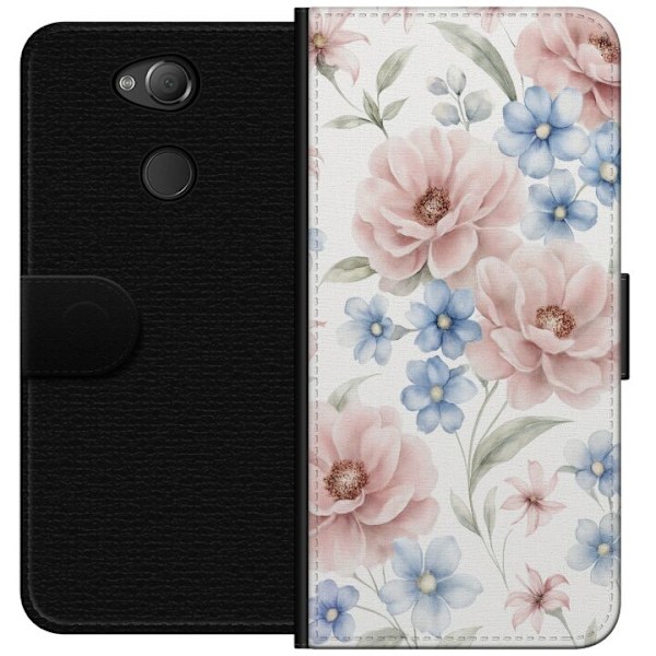 Sony Xperia XA2 Tegnebogsetui Romantiske blomster