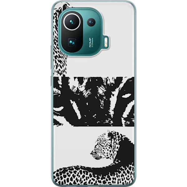 Xiaomi Mi 11 Pro Läpinäkyvä kuori Leopard Faces