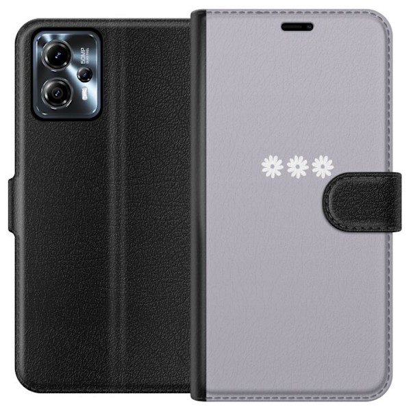 Motorola Moto G13 Tegnebogsetui Lilla Blomminimalisme - stilfu