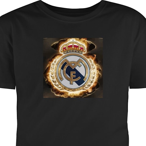 Barn-T-shirt | Bekväm T-shirt för Barn Real Madrid svart 12-13 År