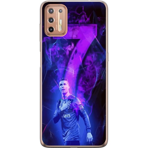 Motorola Moto G9 Plus Läpinäkyvä kuori Ronaldo 7 - Jalkapallolegenda Toiminnassa Fanien Puolesta