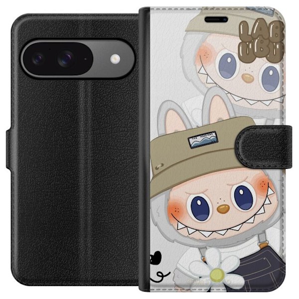 Google Pixel 9 Pro Plånboksfodral Labubu Minimal Mood – Enkel och stilren monsterdesig