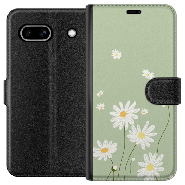 Google Pixel 7a Plånboksfodral Prästkragar – blommigt mönster i svensk sommarstil