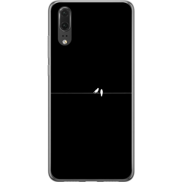 Huawei P20 Deksel / Mobildeksel - Minimalistiske fugler svart