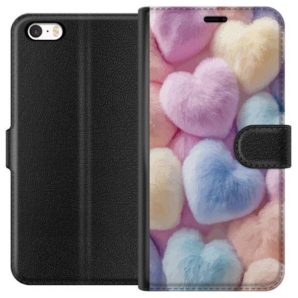 Apple iPhone 5 Tegnebogsetui Hjerter Kærlighed Grafisk Design Romantisk Motiv Populær Symbol Grafisk Mønster Dekoration