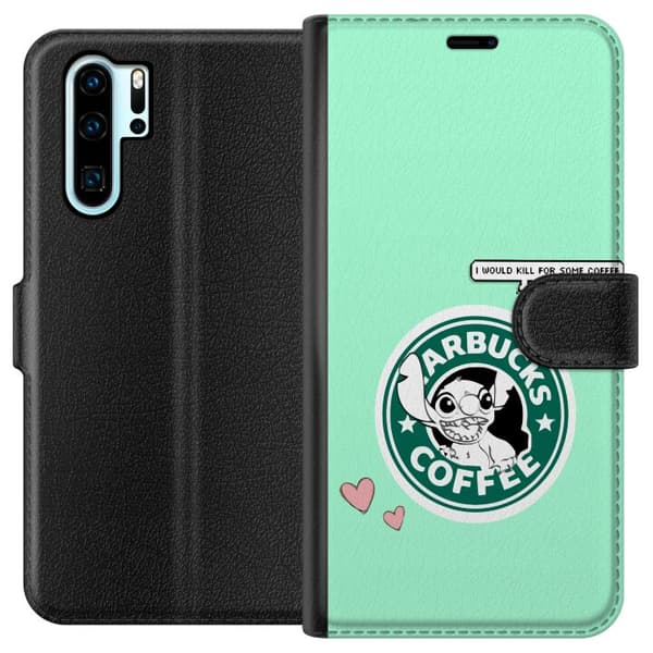 Kompatibelt Lommeboketui til Huawei P30 Pro Stitch Kaffe